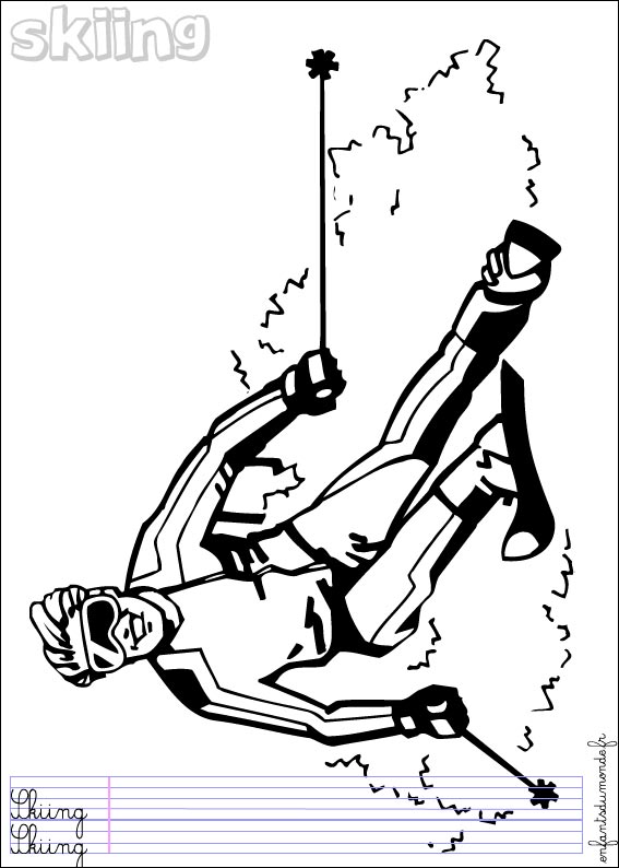 coloriage ski 2